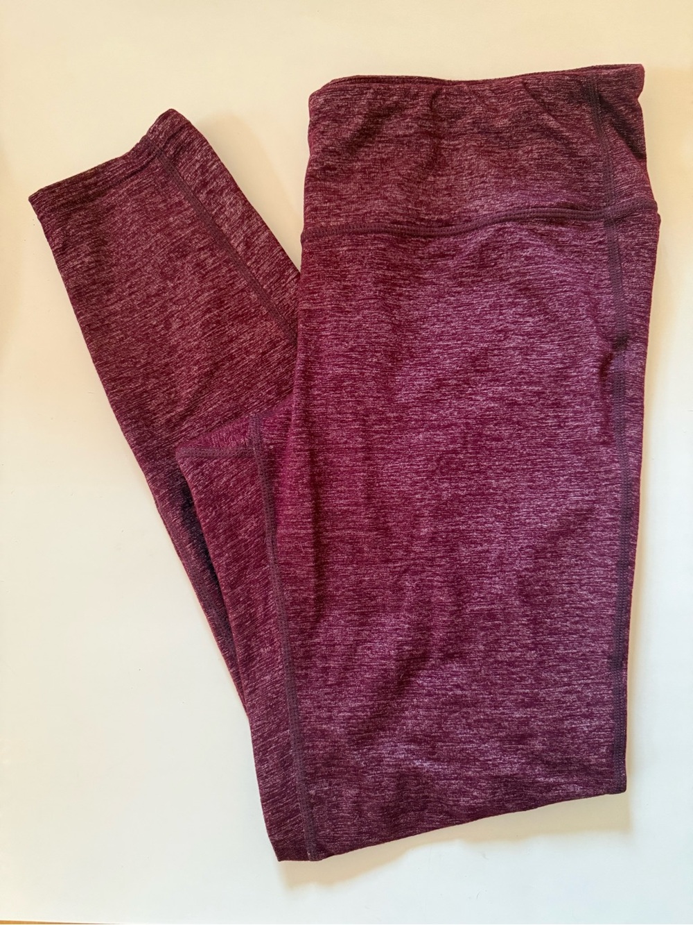 Athleta Burgundy Plum Soft Heathered Leggings